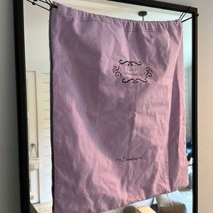LARGE lulu guiness London lavender logo print flannel cotton drawstring dust Bag